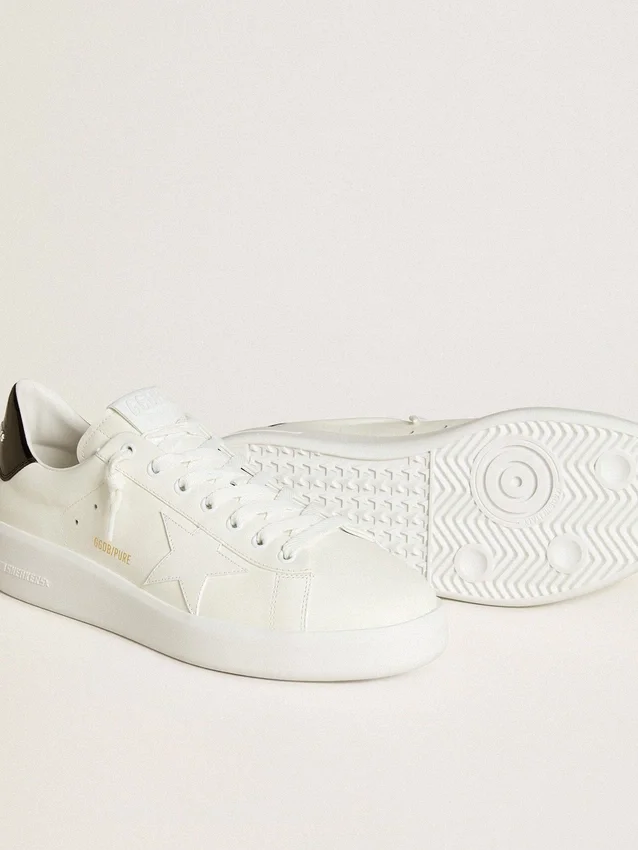 Purestar pour homme avec étoile en cuir et languette de talon en cuir verni noir