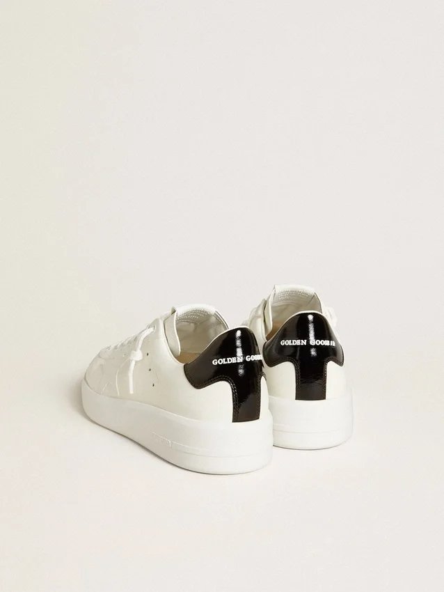 Purestar pour homme avec étoile en cuir et languette de talon en cuir verni noir