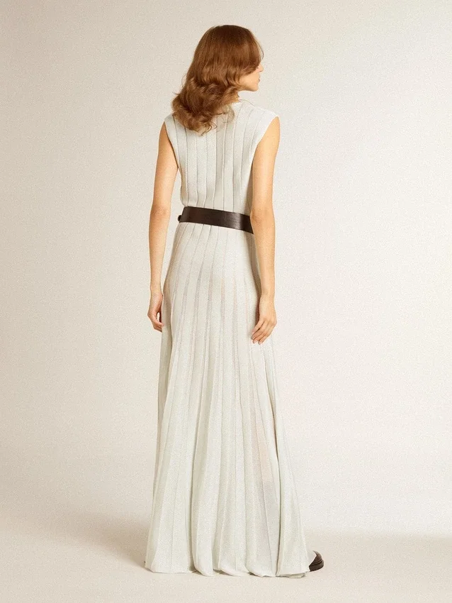 Robe bleu ciel pour femme à rayures verticales