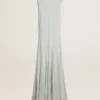Robe bleu ciel pour femme à rayures verticales