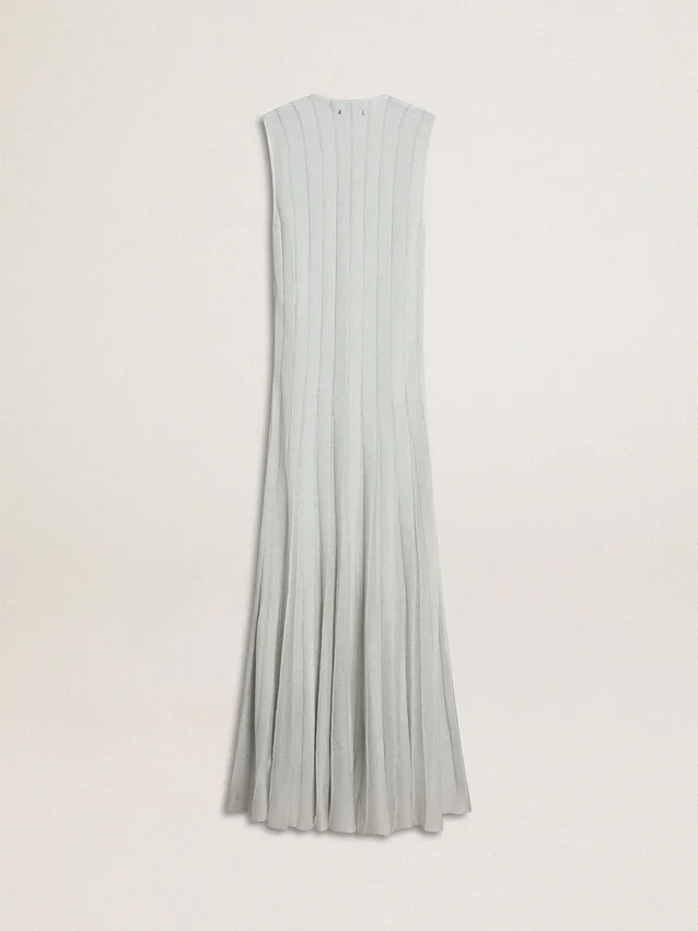 Robe bleu ciel pour femme à rayures verticales