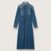 Robe-chemise en denim pour femme avec ceinture