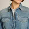 Robe-chemise en denim pour femme avec ceinture
