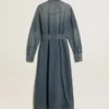 Robe-chemise en denim pour femme avec ceinture