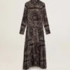 Robe-chemise gris anthracite à imprimé paisley
