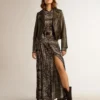 Robe-chemise gris anthracite à imprimé paisley