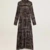 Robe-chemise gris anthracite à imprimé paisley