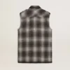Robe chemise pour femme en mélange de laine gris foncé
