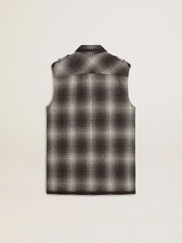Robe chemise pour femme en mélange de laine gris foncé