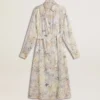 Robe-chemise pour femme à imprimé floral multicolore à paillettes
