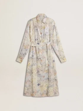 Robe-chemise pour femme à imprimé floral multicolore à paillettes