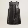 Robe en cuir nappa noir pour femme avec clous