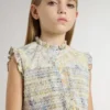 Robe midi en coton pour filles à imprimé floral multicolore