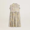 Robe midi en coton pour filles à imprimé floral multicolore