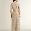 Robe midi pour femme en dentelle transparente couleur crème