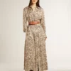 Robe midi pour femme en mélange de soie à imprimé floral