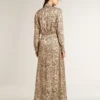 Robe midi pour femme en mélange de soie à imprimé floral