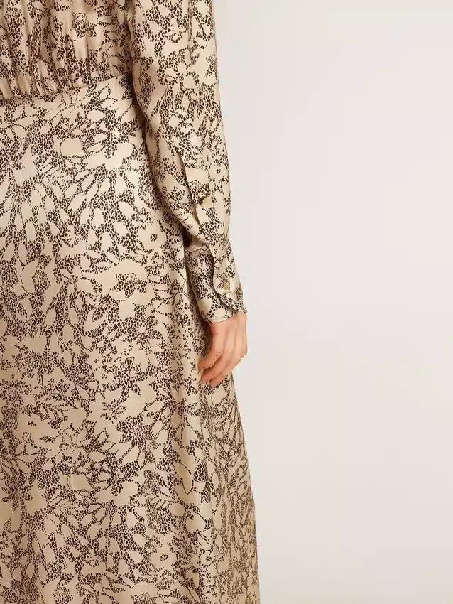 Robe midi pour femme en mélange de soie à imprimé floral