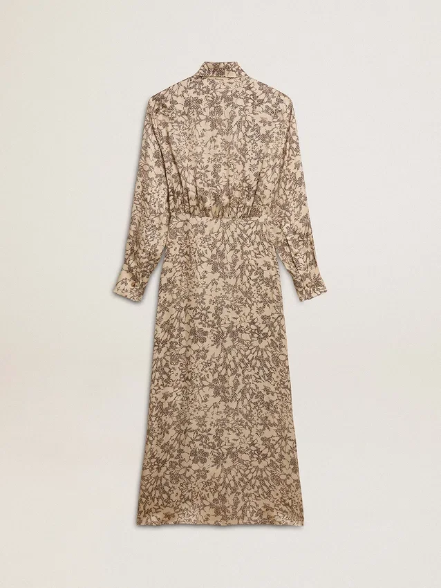Robe midi pour femme en mélange de soie à imprimé floral