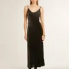 Robe nuisette noire effet velours pour femme