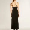 Robe nuisette noire effet velours pour femme