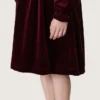 Robe pour filles bordeaux effet velours avec broderie sur le devant
