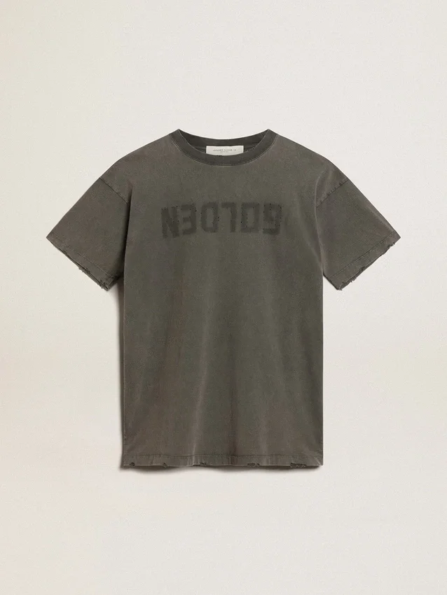 Robe-t-shirt grise pour femme avec effet vieilli