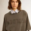 Robe-t-shirt grise pour femme avec effet vieilli