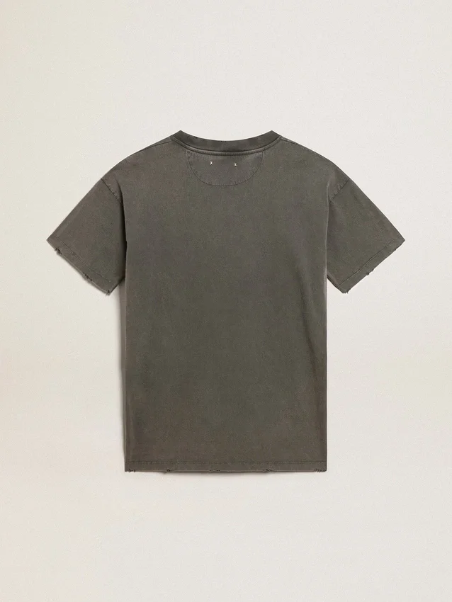 Robe-t-shirt grise pour femme avec effet vieilli