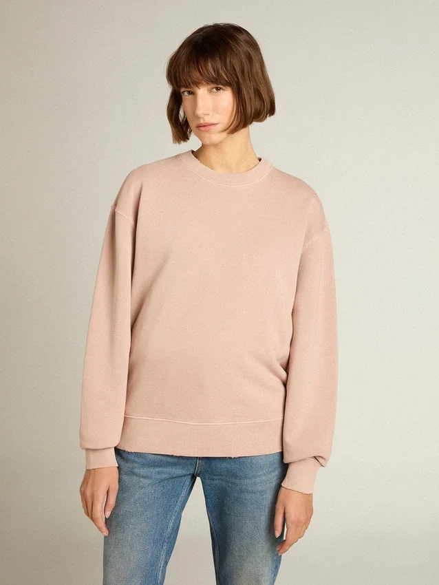 Rose poudré sweat-shirt with reversed logo on the back - Jersey Capsule