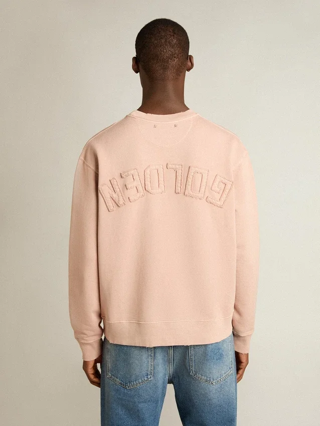 Rose poudré sweat-shirt with reversed logo on the back - Jersey Capsule