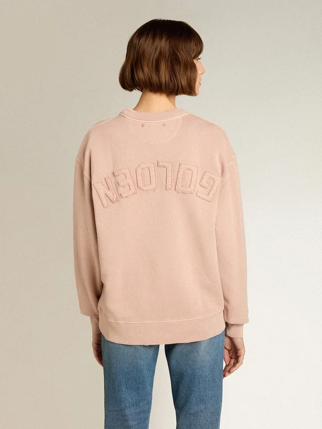 Rose poudré sweat-shirt with reversed logo on the back - Jersey Capsule