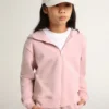 Rose sweat-shirt with hood and silver glitter stars
