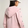 Rose sweat-shirt with hood and silver glitter stars