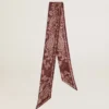 Ruban en twill de soie bordeaux à motif paisley