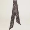 Ruban en twill de soie noir à motif paisley