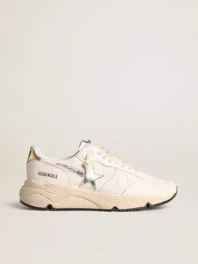 Running Sole en cuir nappa avec étoile argentée et languette de talon en cuir doré