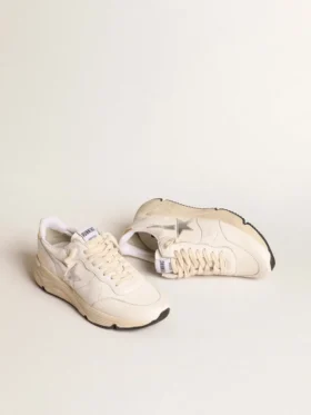 Running Sole en cuir nappa avec étoile argentée et languette de talon en cuir doré
