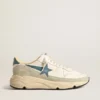 Running Sole en nappa avec étoile en cuir bleu et empiècement en daim