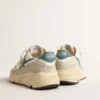 Running Sole en nappa avec étoile en cuir bleu et empiècement en daim