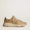 Running Sole en nubuck beige avec étoile en cuir beige