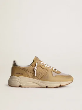 Running Sole en nubuck beige avec étoile en cuir beige