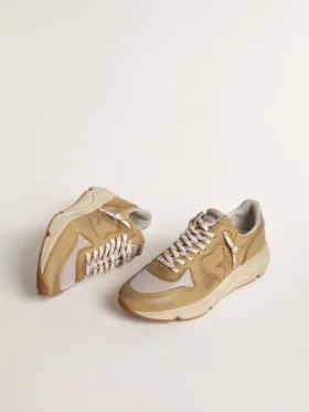 Running Sole en nubuck beige avec étoile en cuir beige