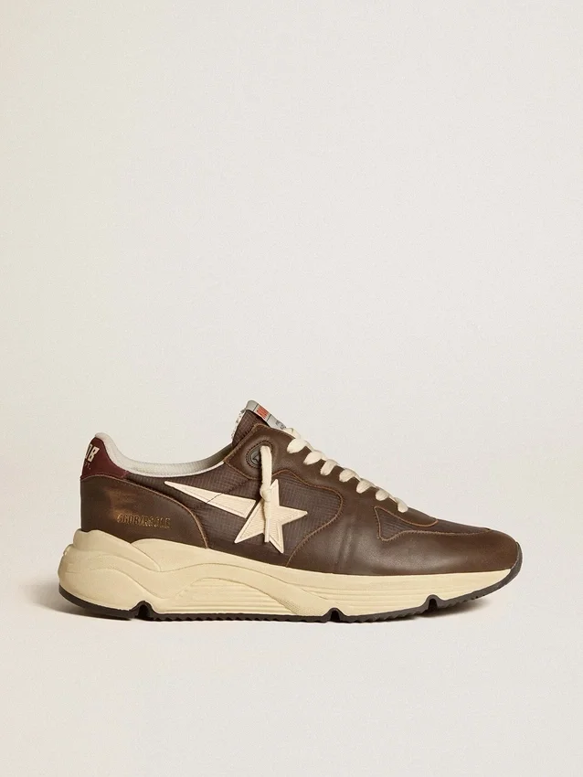Running Sole en nylon et cuir avec étoile en TPU et languette de talon en nubuck