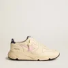 Running Sole pour femme en cuir nappa avec étoile en cuir rose et languette de talon en cuir bleu