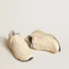 Running Sole pour femme en cuir nappa avec étoile en cuir rose et languette de talon en cuir bleu