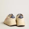 Running Sole pour femme en cuir nappa avec étoile en cuir rose et languette de talon en cuir bleu