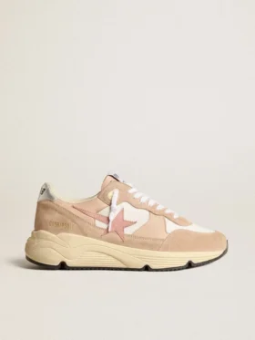Running Sole pour femme en mesh et daim, avec étoile rose et languette de talon argentée