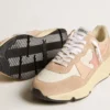 Running Sole pour femme en mesh et daim, avec étoile rose et languette de talon argentée