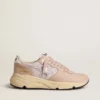 Running Sole pour femme en mesh et nubuck avec étoile en cuir métallisé argenté